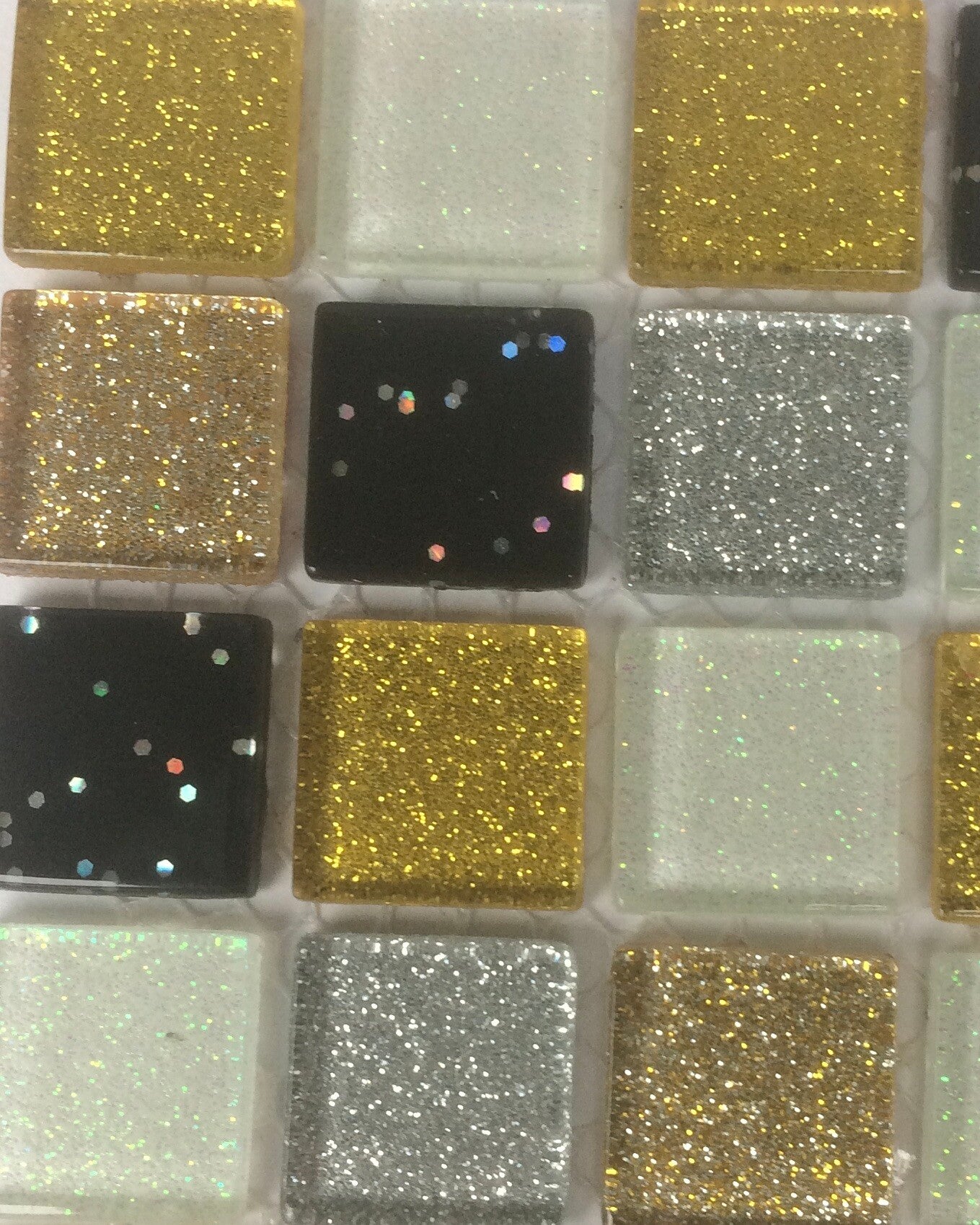 Glitter mozaïek 20 mm Yin en Yang 20 stuks