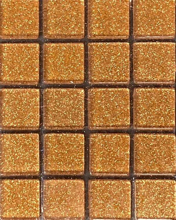 Glitter glasmozaïek 4015 Copper 20 x 20 mm 25 stuks