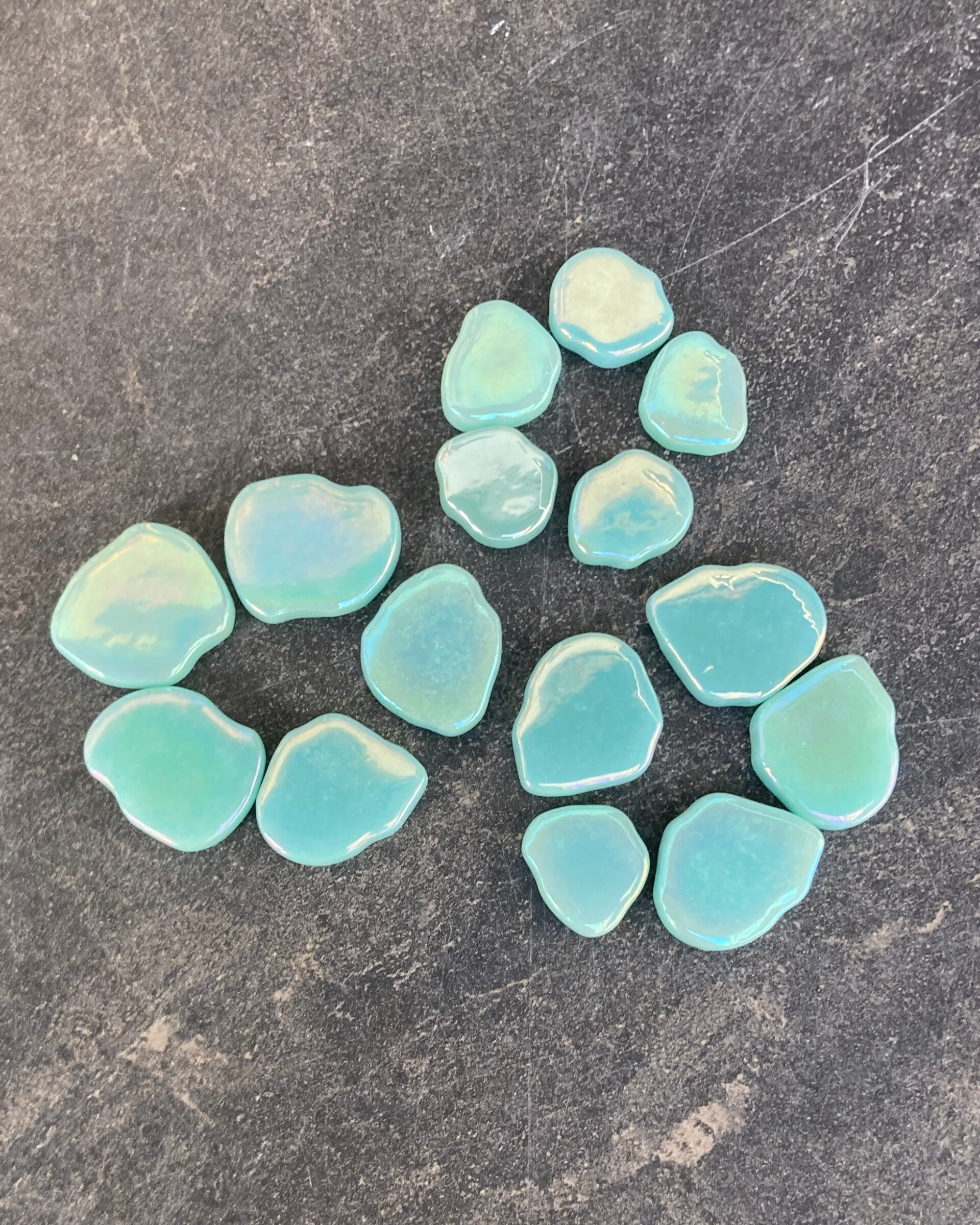 Sakura bloemblaadjes glas variabel Parelmoer Pale Teal 50 gram
