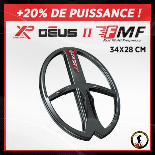 Disque de détection DEUS II FMF de 34x28 cm avec +20% de puissance pour détecteur de métaux XP.