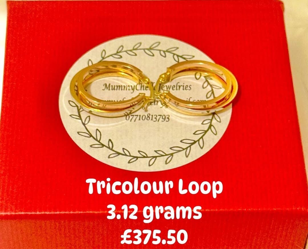 Tricolour Loop Earrings