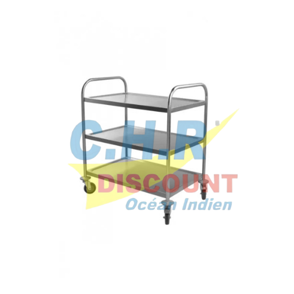 CHARIOT DE SERVICE EN INOX À 3 NIVEAUX
