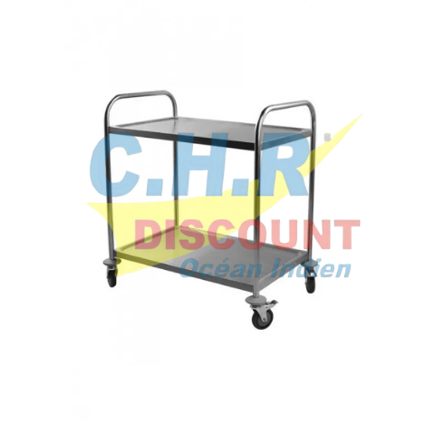CHARIOT DE SERVICE EN INOX À 2 NIVEAUX