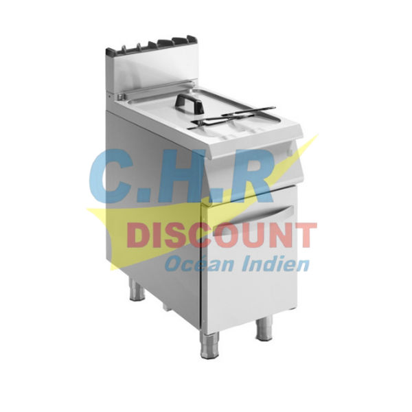 FRITEUSE GAZ SUR SOUBASSEMENT FERMÉ, 15 LITRES