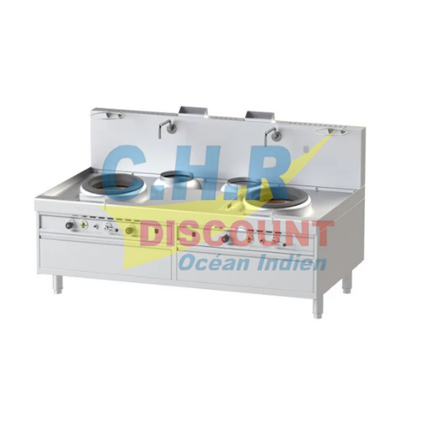 PLAN DE CUISSON PROFESSIONNEL WOK À GAZ À HAUT RENDEMENT 2 BRÛLEURS 2 BRÛLEURS SOUPE