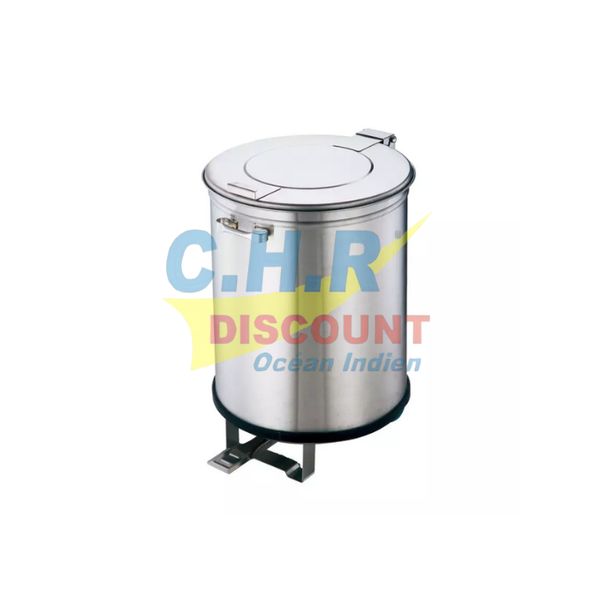 POUBELLE EN INOX AVEC PÉDALE 100 L