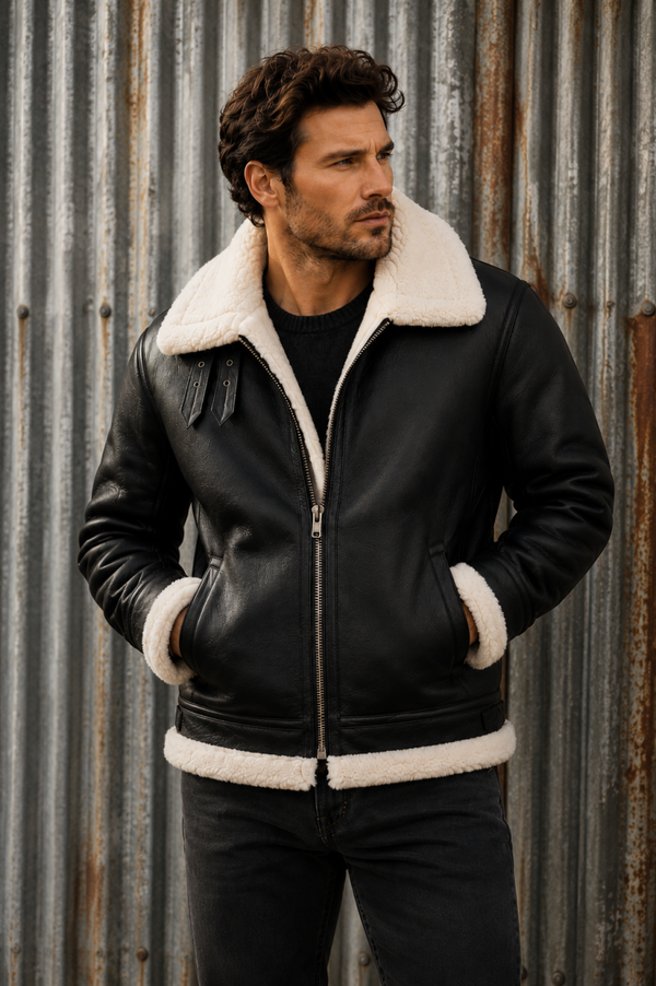 Mens Sheepskin Bomber jacket