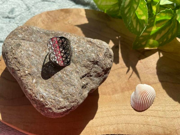 Ring Flower Of Life Goud & Zilver