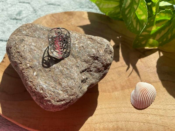 Ring Metratron's Cube Zilver