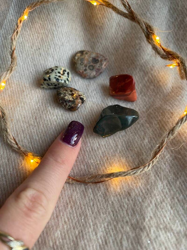 Jaspis Setje Trommelsteen (5) in een zakje