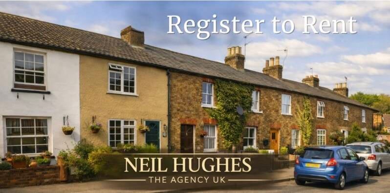 Register to Rent banner featuring terraced street scene in daylight with TAUK branding.