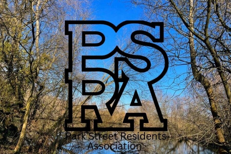 View of the l nature reserve with the Parry residence Association  logo