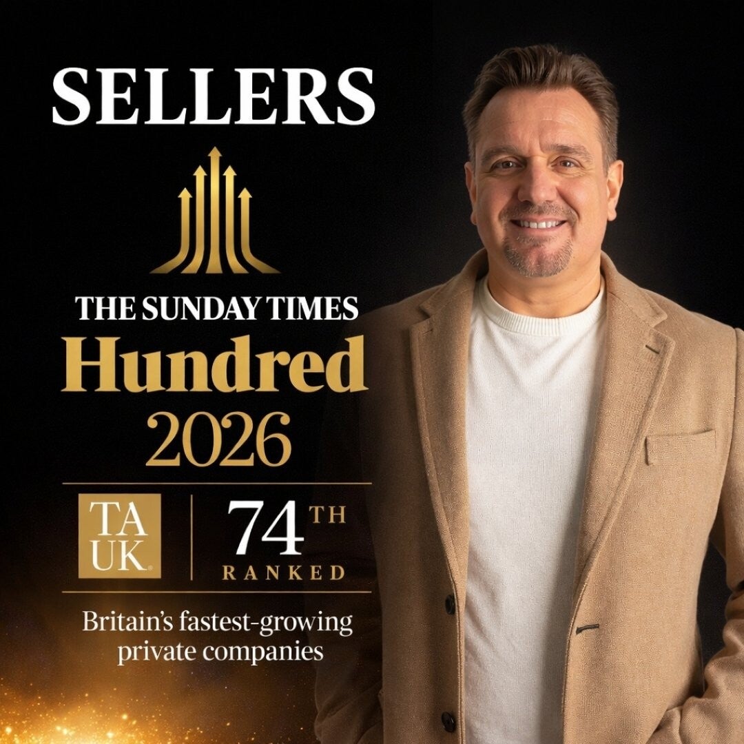 Neil Hughes TAUK Sellers page hero image showing Sunday Times Hundred 2026 award recognition for Britain’s fastest-growing private companies.