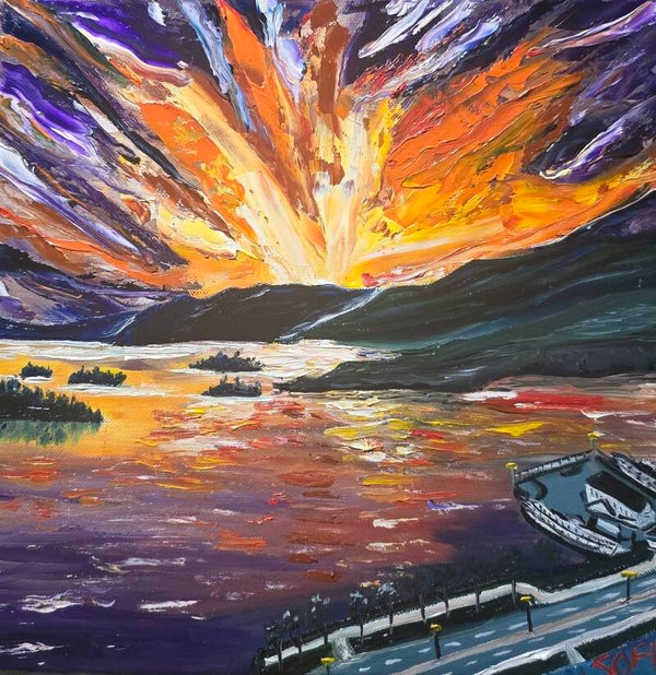 Sky on fire, Lake George