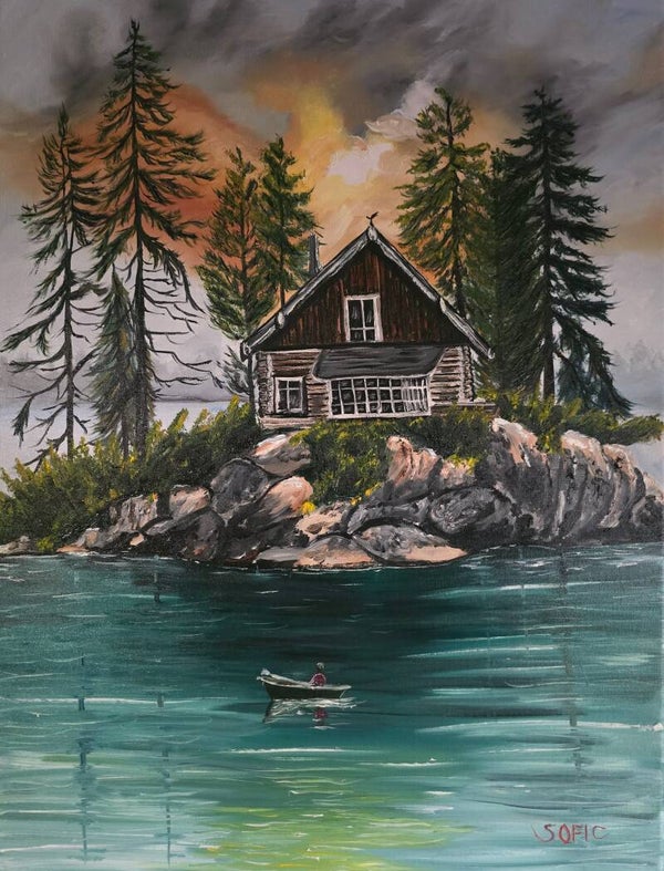 The cabin on the rocks