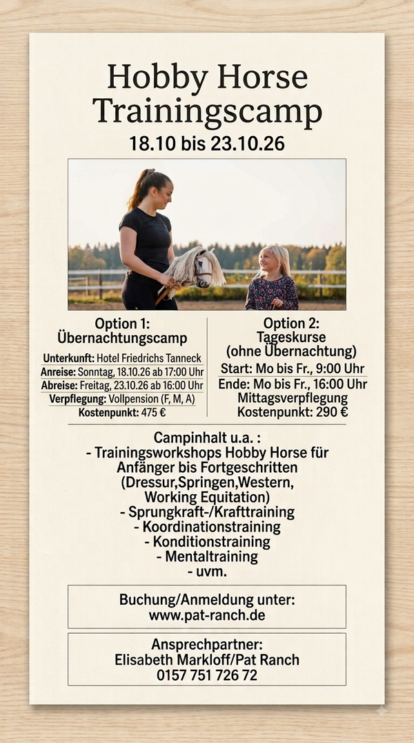 Hobby Horse Trainingscamp Herbst 2026