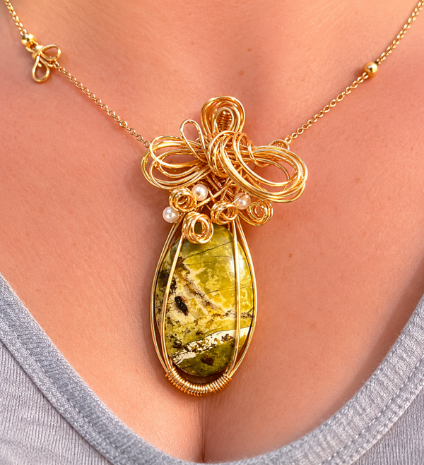 Green Opal Agate Pendant