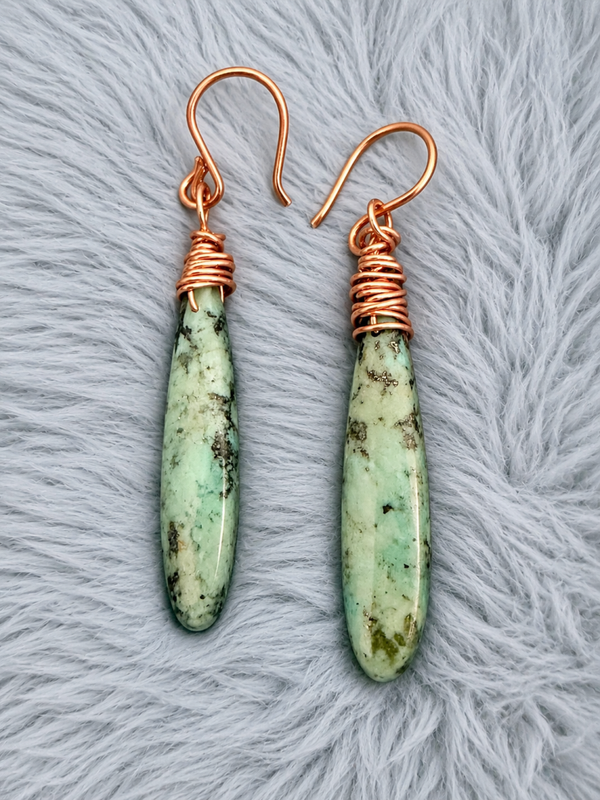 African turquoise earrings