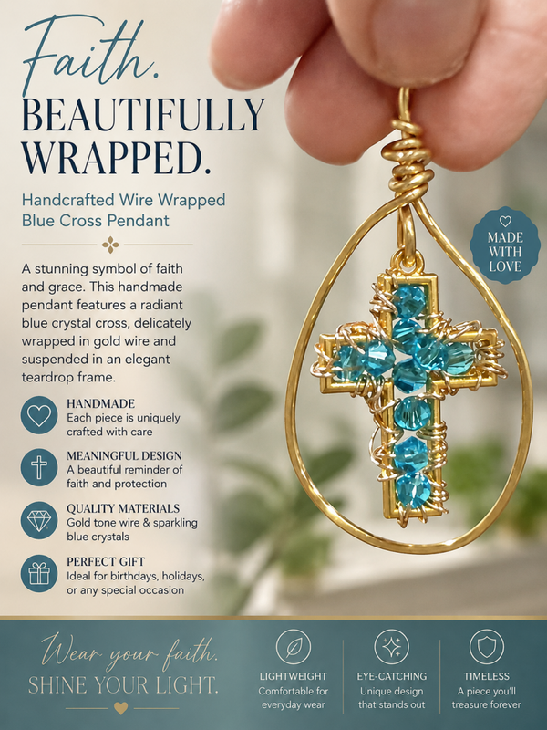 Beautiful blue cross pendant