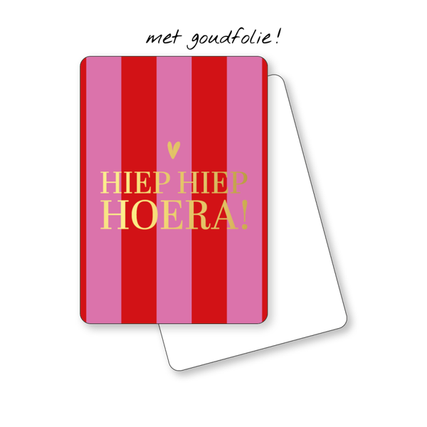 Hiep Hiep Hoera roze/rood