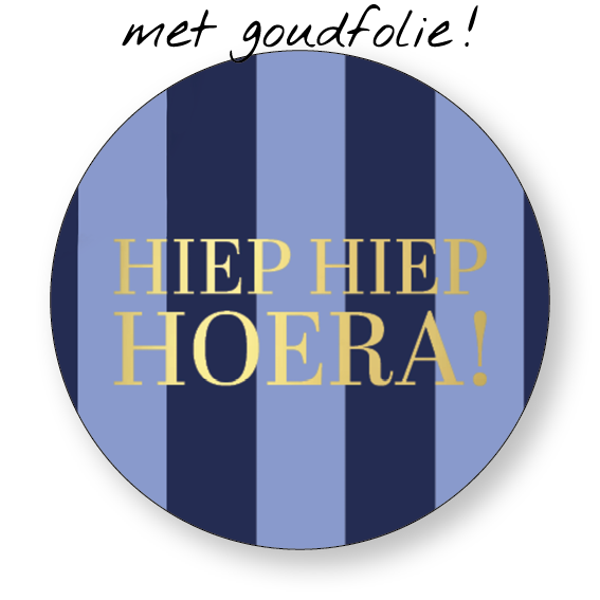 Hiep Hiep Hoera blauw (5 st)