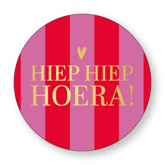 Hiep Hiep Hoera roze/rood (5 st)