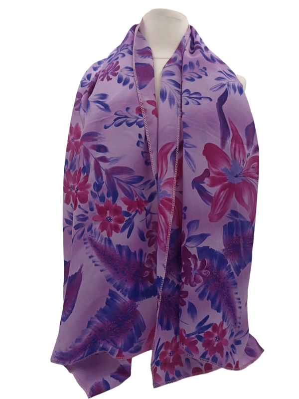 Foulard fleurs violettes