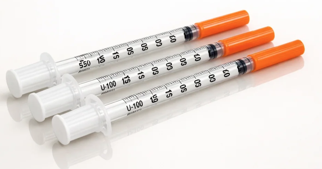 U-100 Syringes. 1ML, 31G, 1/4 Inch 6mm Disposable plastic syringes