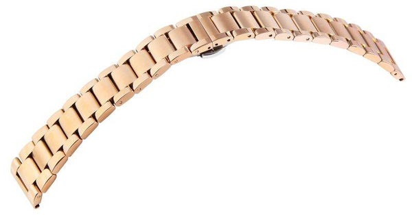 Edelstahl-Uhrenarmband, roségoldfarben, Butterfly-Faltschließe, 24 mm 8100086-240
