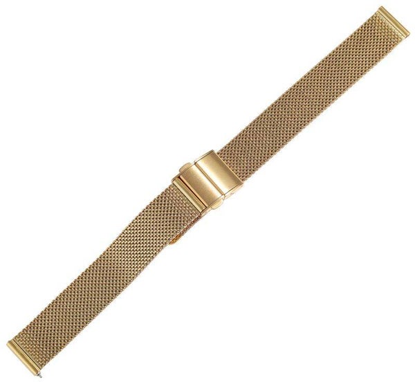 Edelstahl-Milanesearmband (Quick-Release), goldfarben, 18 mm  8100169-180