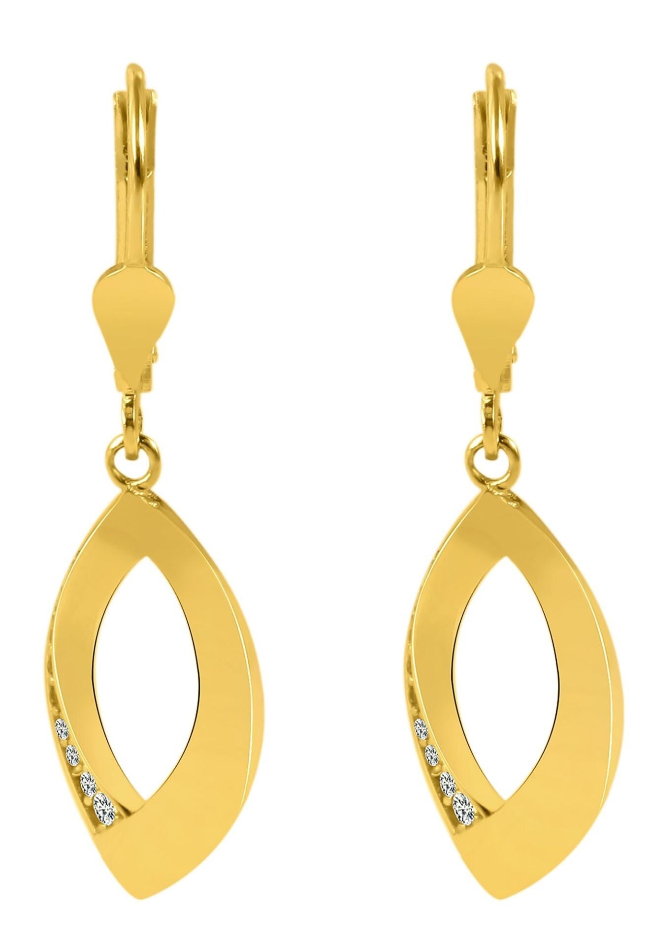 333/- Gold "Nelia" Ohrhänger mit Zirkoniabesatz, 8 Karat, Gelbgold