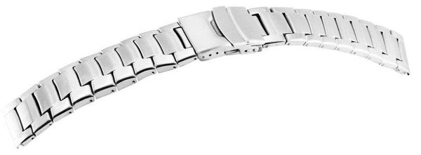 Edelstahl-Uhrenarmband, silberfarben, 24 mm 8100065-240