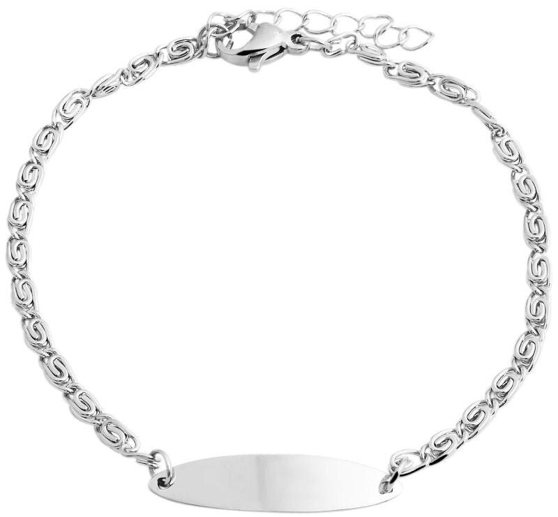 "Jakkie" Akzent Identarmband aus Edelstahl, silberfarben  5030133-002