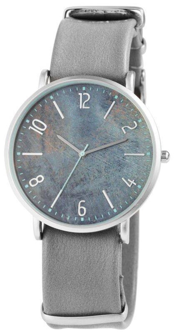 Excellanc Armbanduhr Herren Armband aus Lederimitat, grau 2900065-003