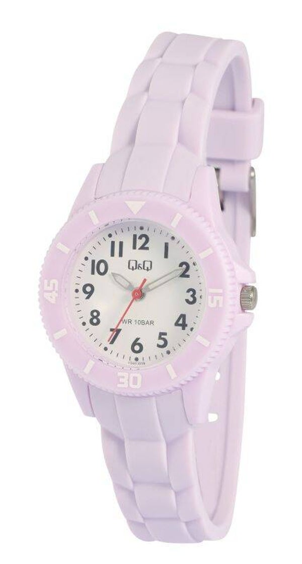 Q&Q Kinder-/Jugenduhr mit Resinband, Ø 30 mm, lila VS66J009Y
