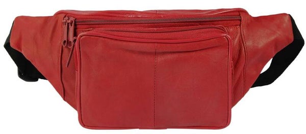 Sadim", Leonardo Verrelli Hüfttasche aus Echtleder, rot