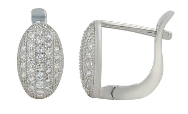 "Jeanne" - Klappcreole mit Besatz, 925/ echtem Silber, rhodiniert   5300385-001