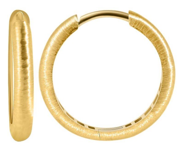 333/- Gold "Mailisa" Klapp-Creolen, Diamantschliff, Gelbgold, 8 Karat