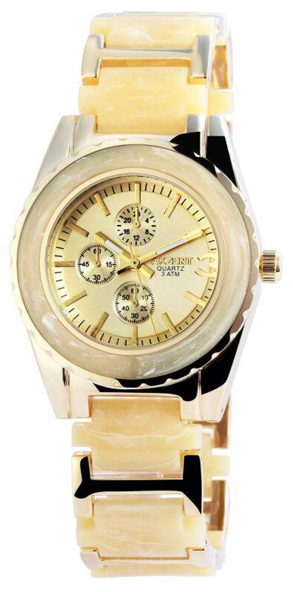 Akzent Damenuhr mit Metallarmband