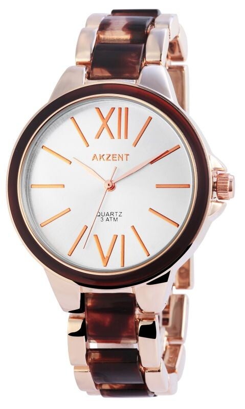 Akzent Damenuhr mit Metallarmband