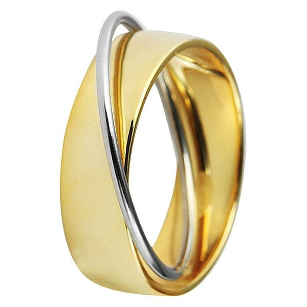 Just Damenring aus Edelstahl in silberfarbig mit einer IP Gold-Beschichtung