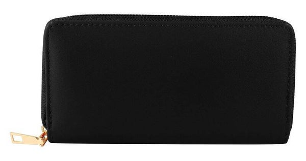 Damengeldbörse aus Lederimitat, schlichtes Design, schwarz  3010088-001