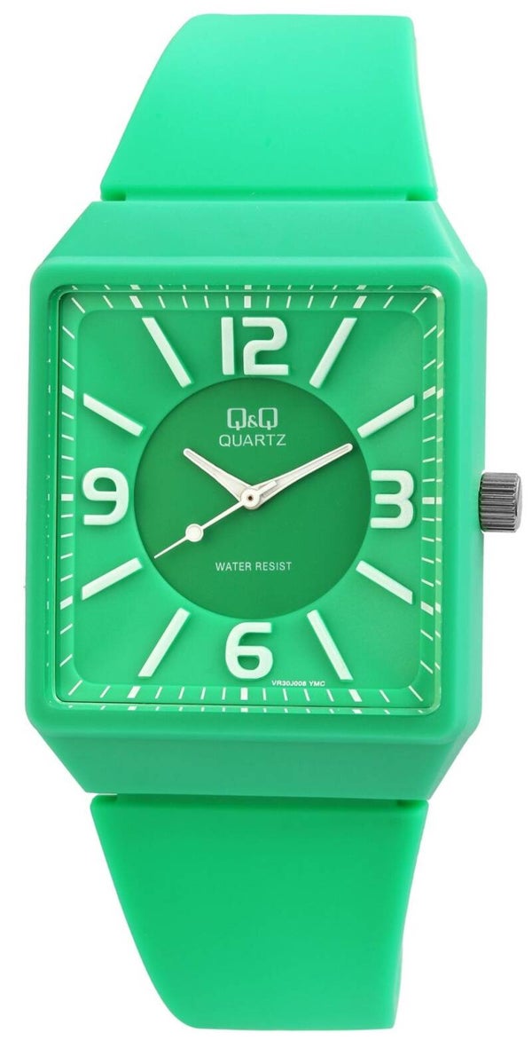 Q&Q 3-Zeiger Herrenuhr mit Kunststoffband, 3 bar VR30J008Y