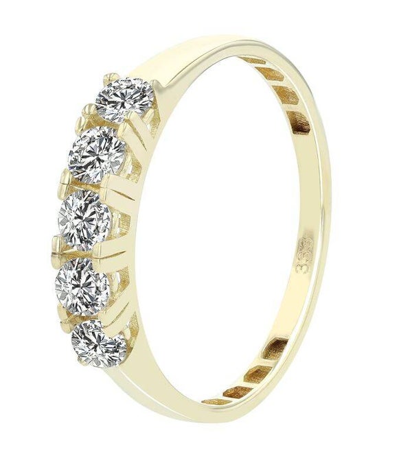 333/- Gold Ring "Bedelia", 8 Karat, Gelbgold, Gr. 52