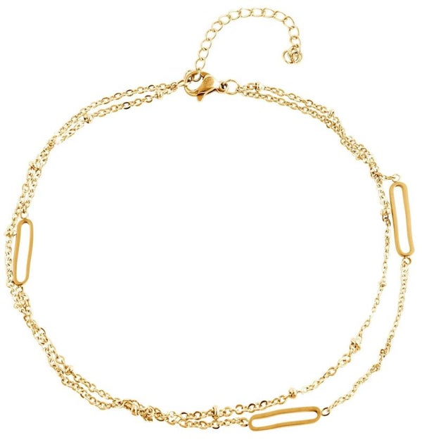 Akzent Edelstahl Fußkettchen, goldfarbig