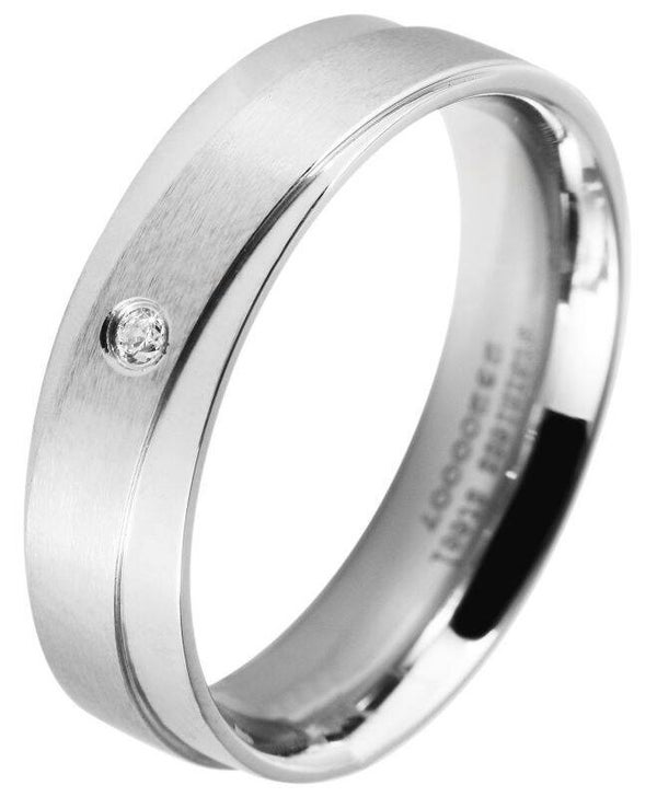"Fantastic Feeling" Damen-Partnerring, Akzent, Edelstahl, Similibesatz, silberfarben, Gr. 60   5080015-60