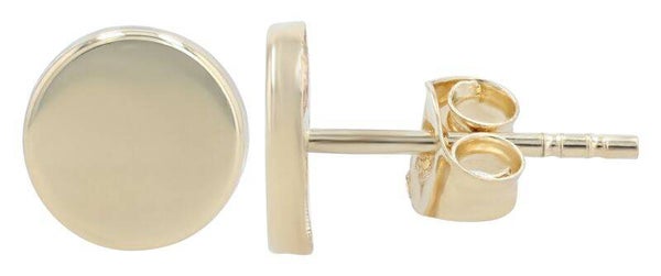 333/- Echt Gold "Liso" Ohrstecker - Plättchen Ø 4,5 mm, Gelbgold, 8 Karat