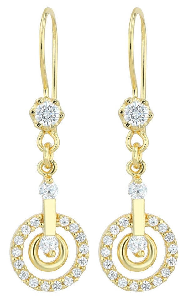 "Ilayda" 925/- Echt Silber Ohrhänger mit Zirkoniasteinen, vergoldet  5300558-002