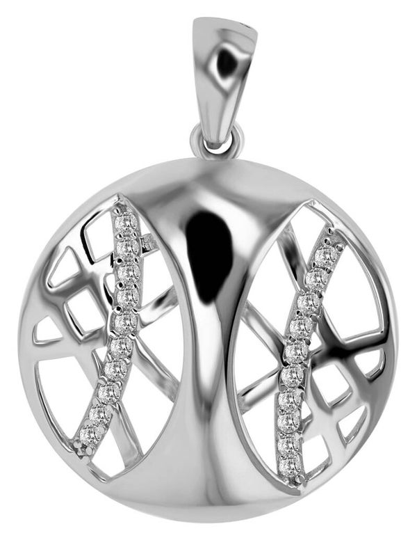925/- Echt Silber Anhänger "Stellarcircle" mit Besatz, rhodiniert 5310201-001