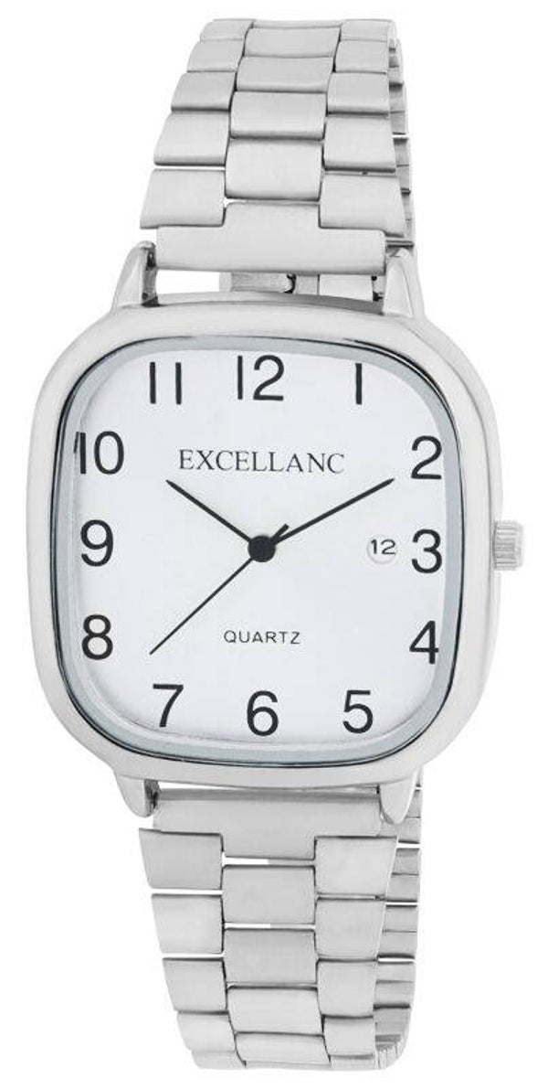 Excellanc Damen-/ Herren-Uhr, Metallarmband, eckig,